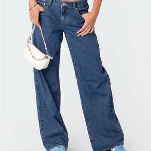 Edikted dark wash baggy jeans
